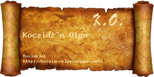 Koczián Olga névjegykártya